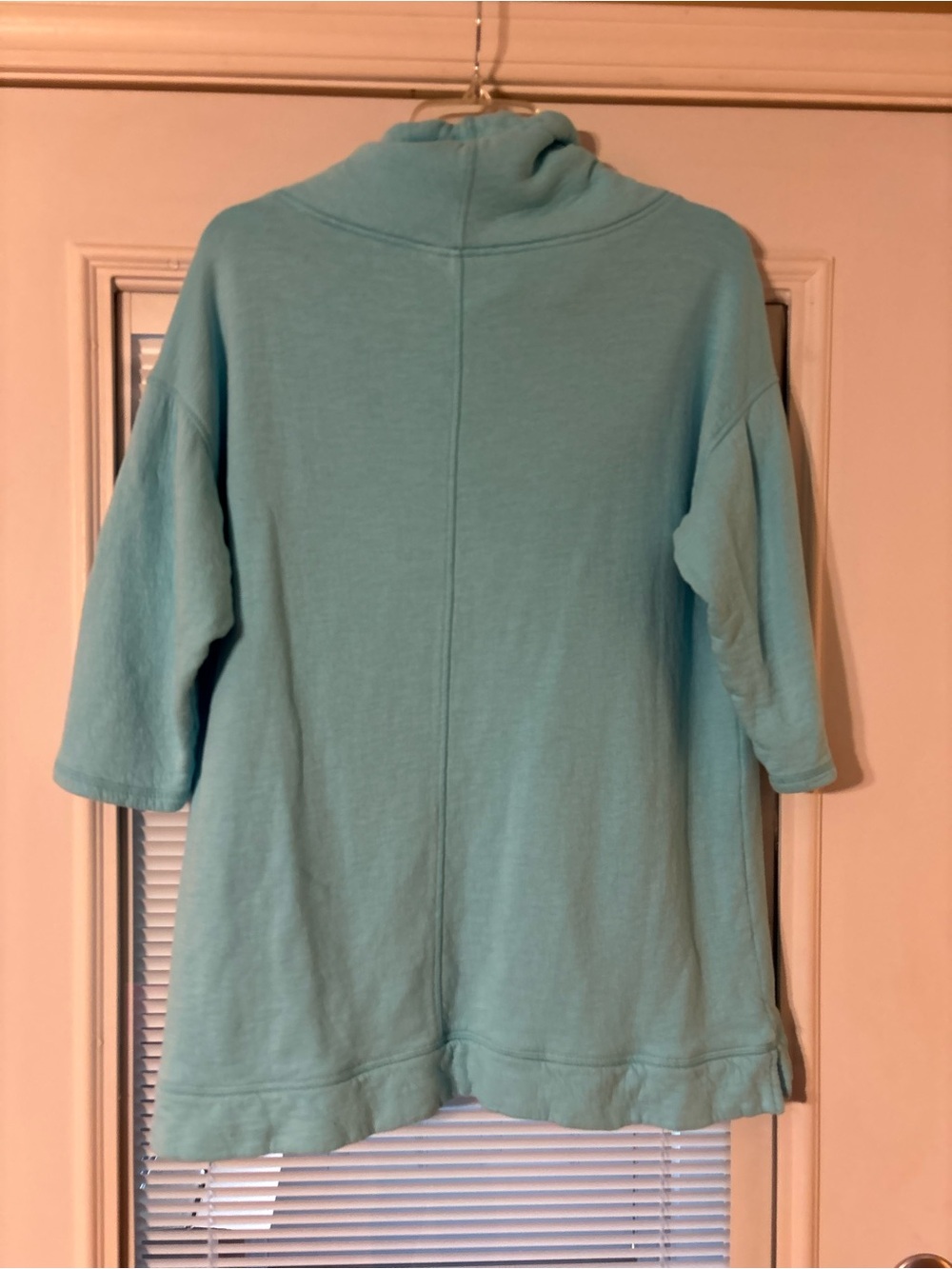 Talbots Light Aqua Short-Sleeve Cowl Neck Pullover Sweater - Picture 5 of 9